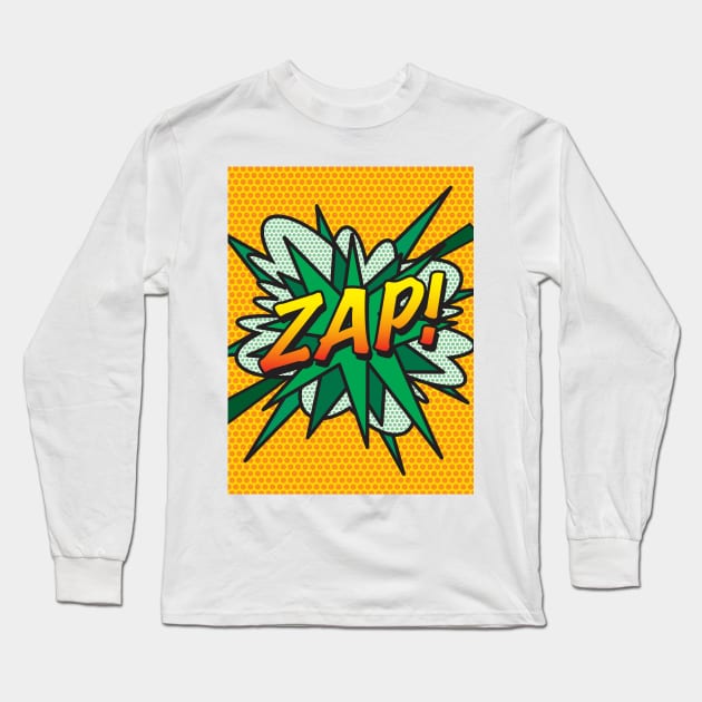 Comic Book Pop Art ZAP Long Sleeve T-Shirt by Thisisnotme